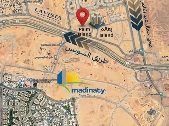 خريطة موقع كمبوند بالم آيلاند الشروق على طريق القاهرة السويس