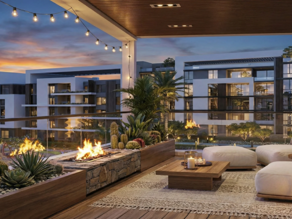 فيو العمائر واللاندسكيب في كمبوند بالم إيست القاهرة الجديدة Palm East New Cairo