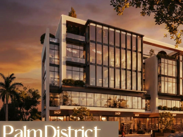 Palm District Mall Fifth Settlement Exterior façade at sunset