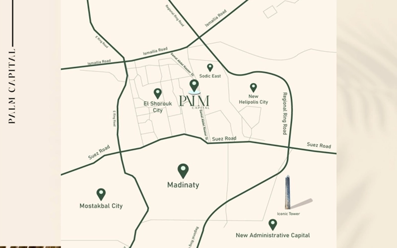 موقع-كمبوند-Palm-Capital-Shrouk-City